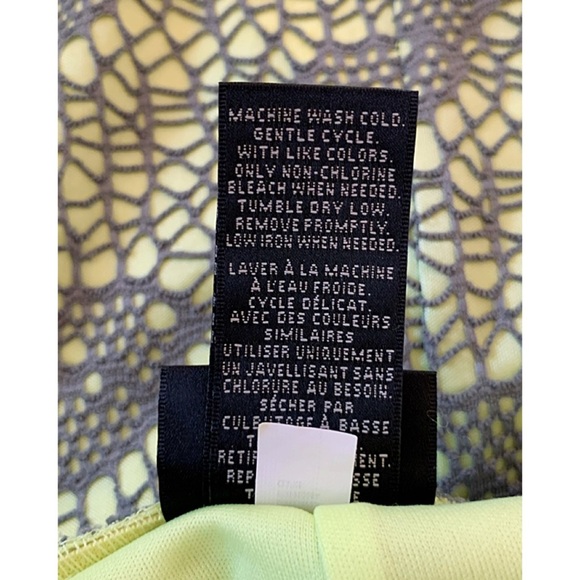 MOSSIMO SUPPLY & CO Sz. XL Crochet Gray /  Neon Green Pencil Skirt - Picture 5 of 5